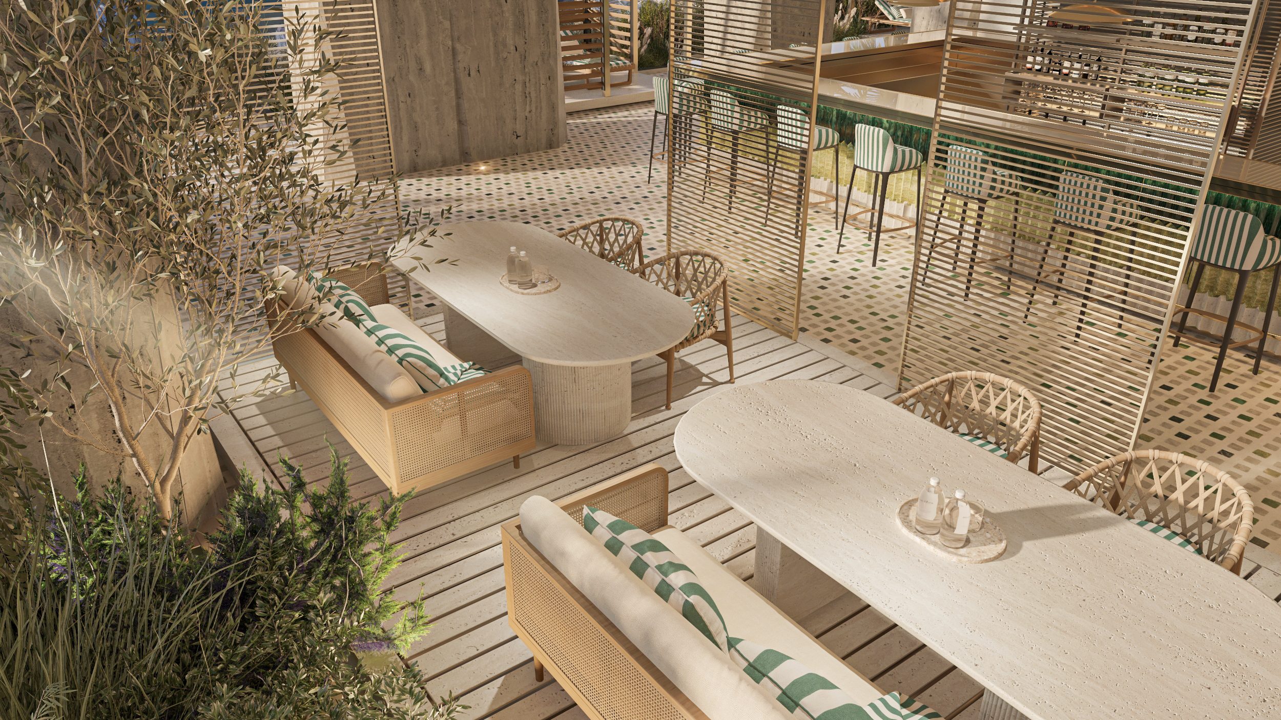 Pool Club colonnade