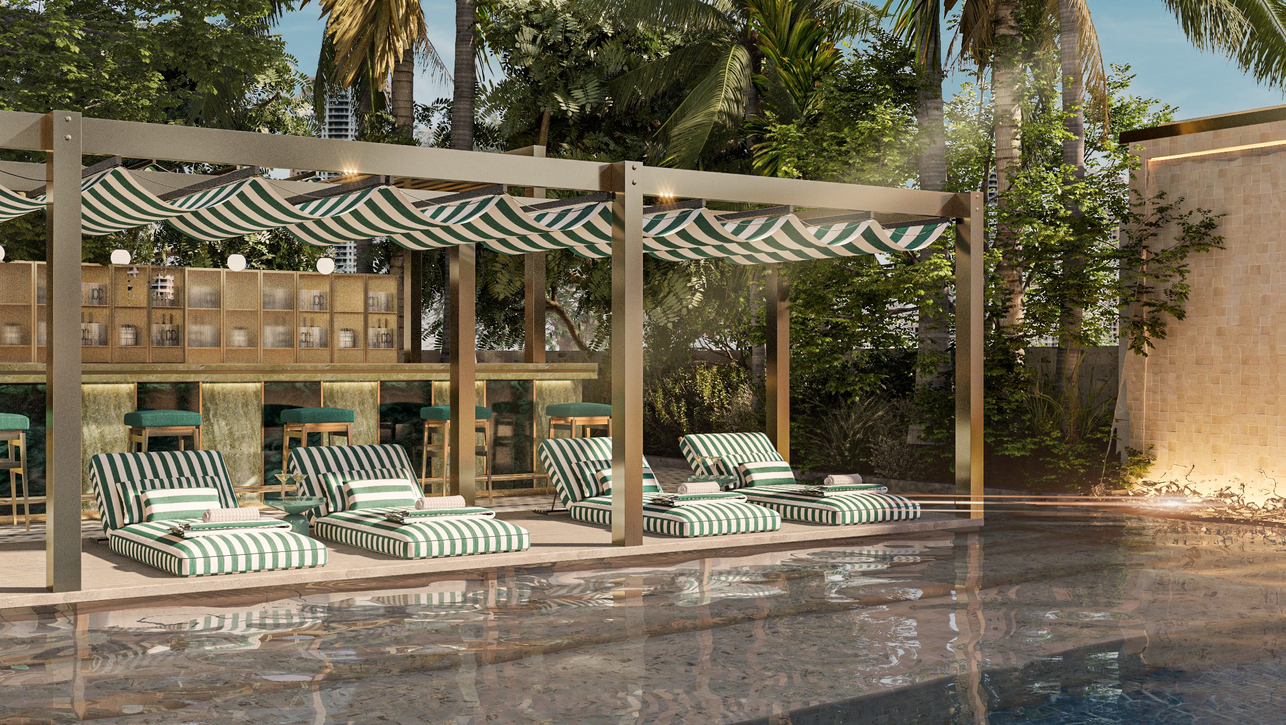 Poolside dining
