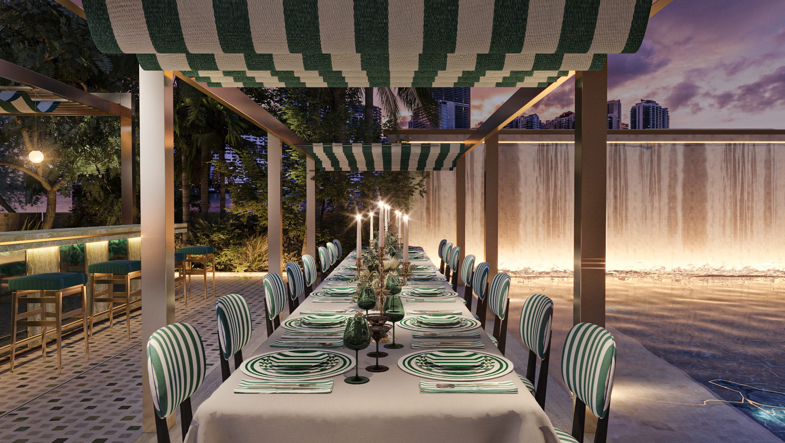 Poolside tablescape
