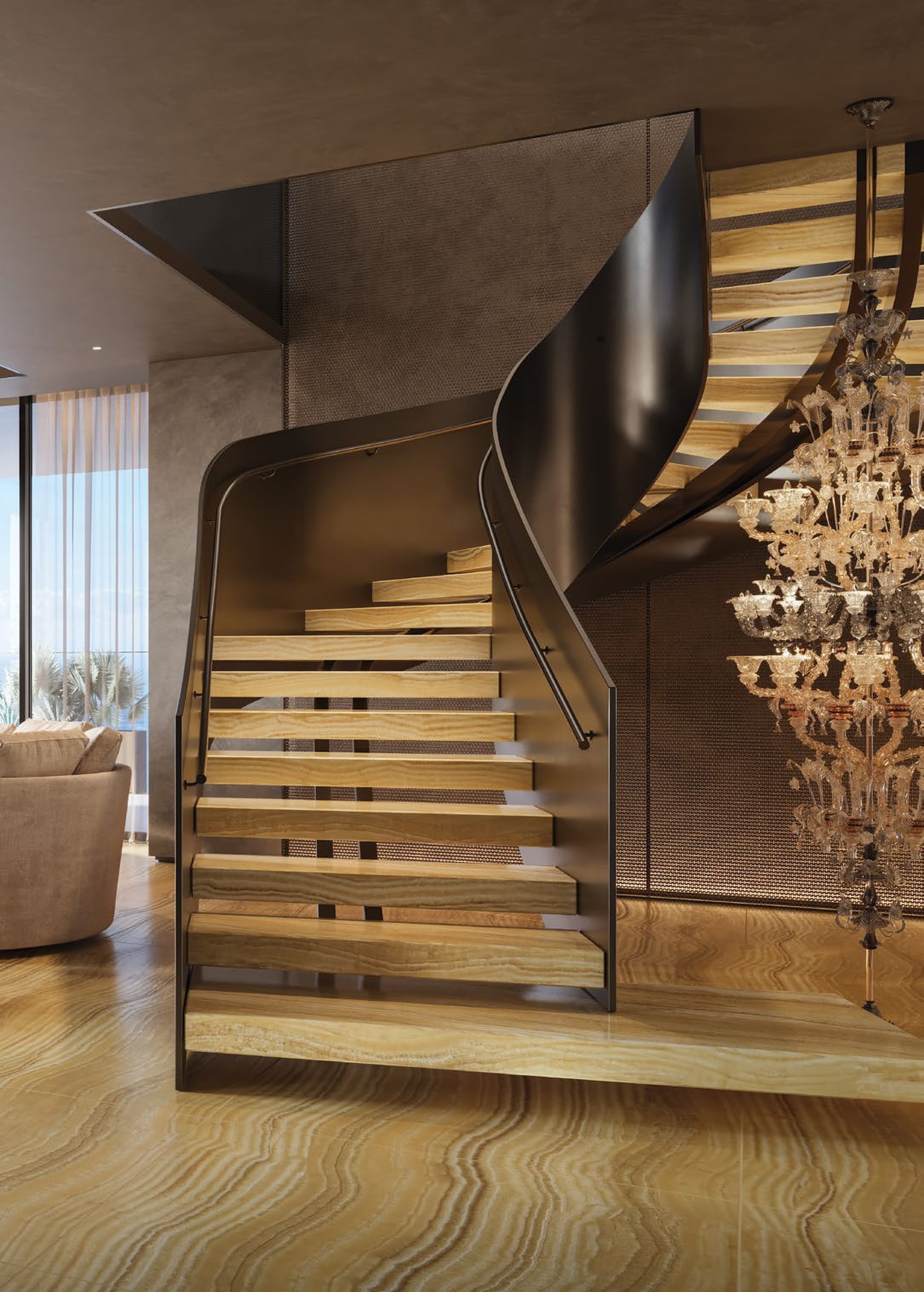 Sculptural stair