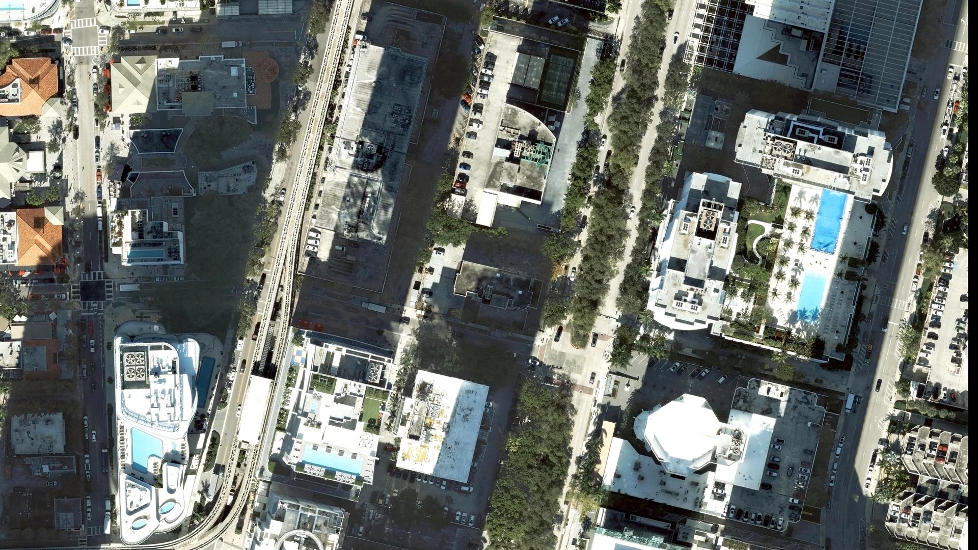 Aerial view of Brickell Avenue at SE 10th Street