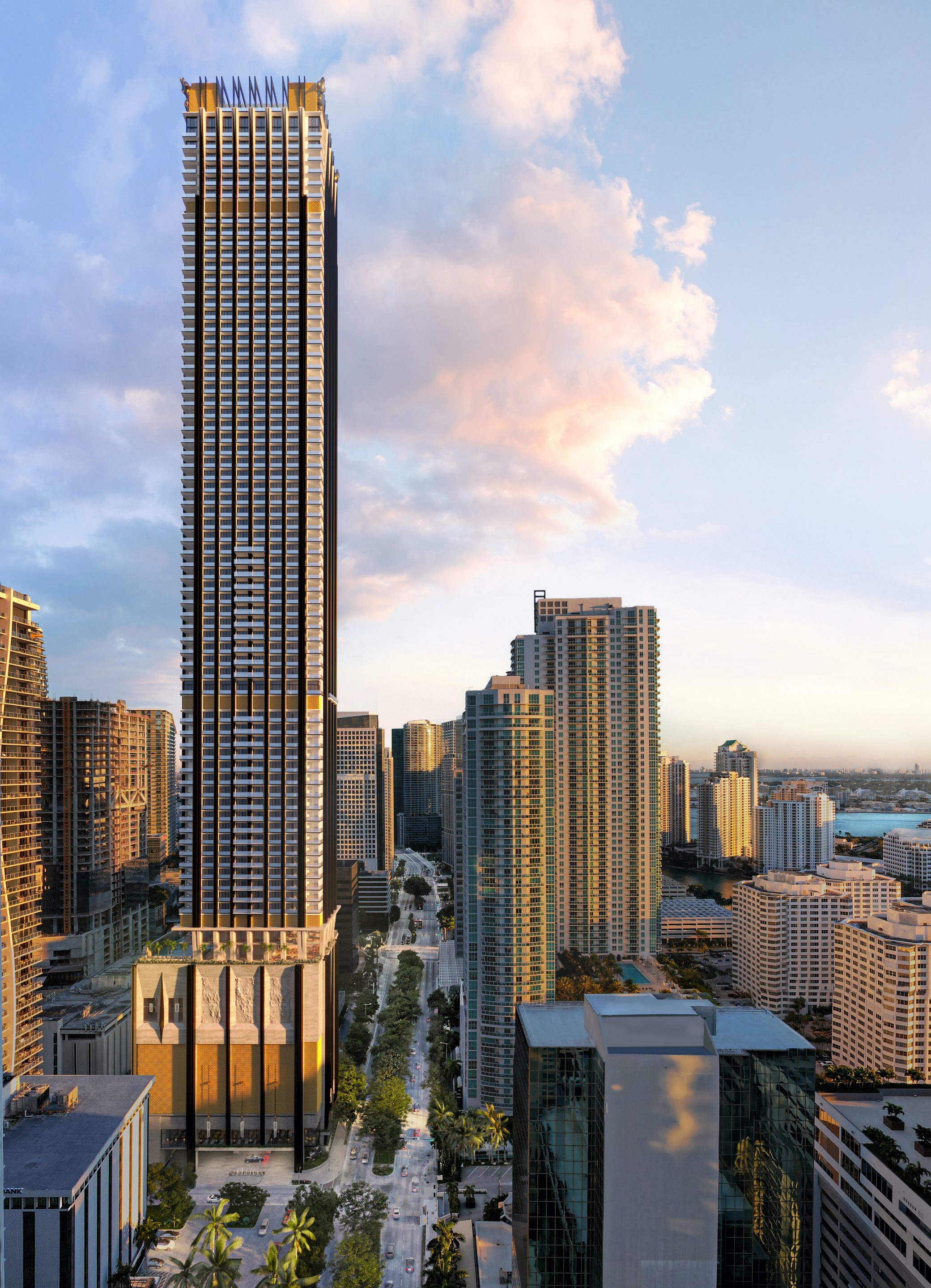 888 Brickell from Brickell Avenue, artist's rendering